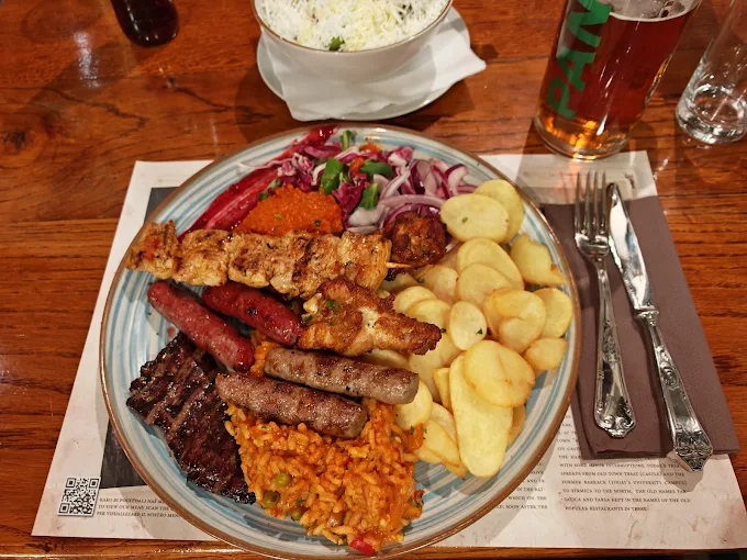 Mixed grill platter with sides